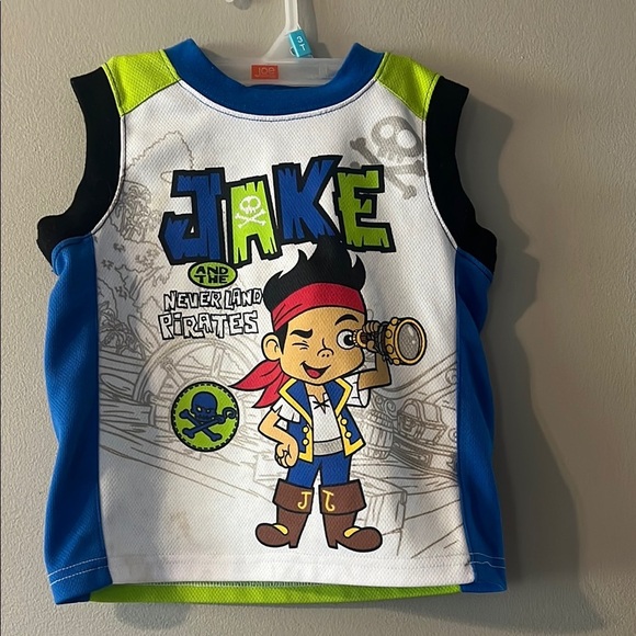 Disney Blue and Green Tank Top with Jake and the Never Land Pirates - Picture 1 of 4